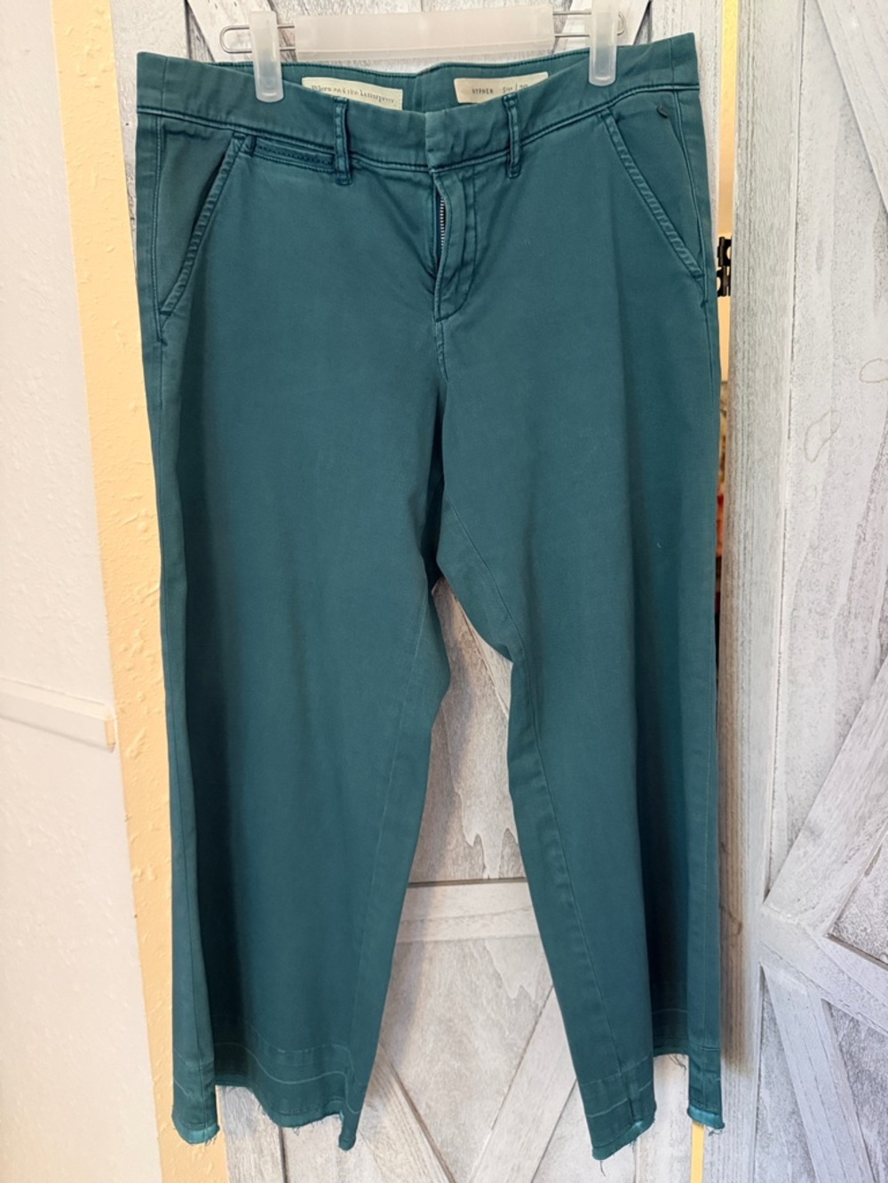 Pilcro and the Letterpress Teal Straight-Leg Chinos